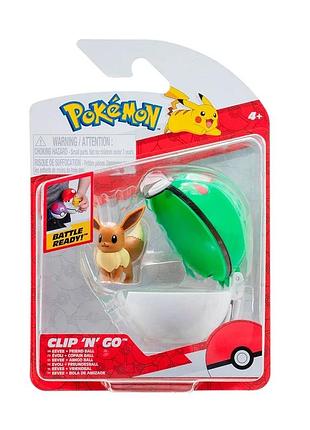 Ігровий набір pokemon w16 - іві у покеболі (ігрова фігурка, покебол)