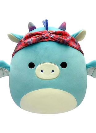 М'яка іграшка squishmallows – дракон у бандані (19 cm)