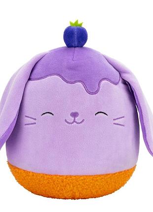 М'яка іграшка squishmallows - чорничний кролик (19 cm)