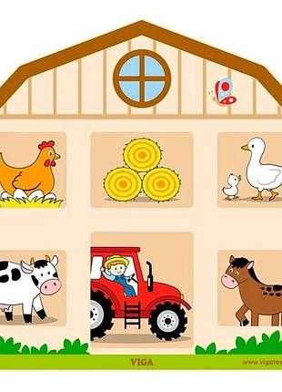 Бізіборд viga toys будиночок на фермі (51627fsc)
