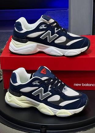 Кросівки жіночі new balance 9060, темно сині (розмір 36-41) демісезонні весна-літо-осінь замша текстиль нові 1148-2