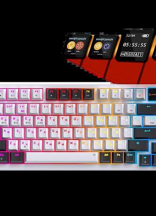 Бездротова механічна клавіатура gamepro mk160d pro qlab sakura switch white