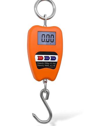 Электронные подвесные весы (кантер) 200 кг, lcd экран, tare, оранжевый корпус