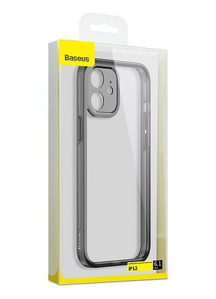 Чехол baseus camera lens protector frame для iphone 12 (черный, frapiph61n-02) 2