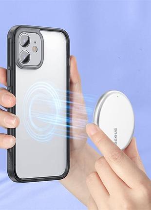 Чехол baseus camera lens protector frame для iphone 12 (черный, frapiph61n-02) 4