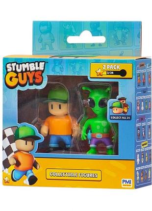 Набір колекційних фігурок stumble guys - містер стамбл і прибулець (2 фігурки, 6 cm)