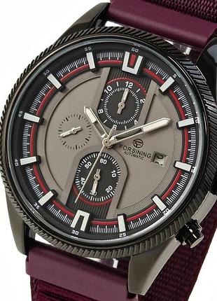 Чоловічий механічний годинник forsining tennesy wine red