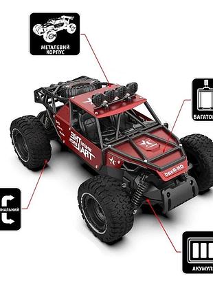 Автомобіль off-road crawler з р/к - race (матовий червоний, метал. корпус, акум.6v, 1:14)