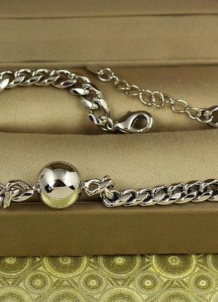 Браслет xuping jewelry панцирный гурмет с шариком 17+2 см 5 мм серебристый love-shopping