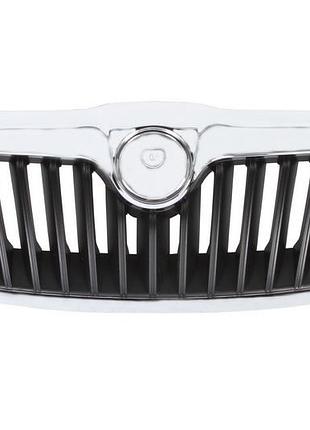 Решетка радиатора skoda octavia a5 2004-2008, черная, с хромированной рамкой, avtm, 186407992
