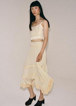 Спідниця жіноча бежева zara new