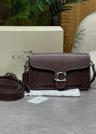 Жіноча сумка преміум coach tabby shoulder bag 20 dark brown/silver