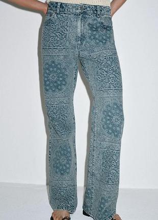 Джинси жіночі жакардові zara new