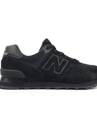New balance 574 чорні замшева n