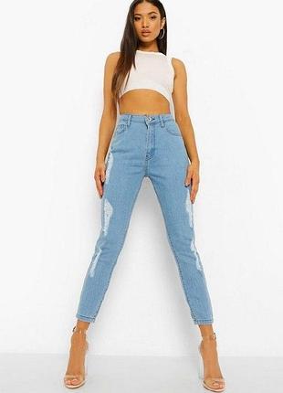 Джинсы женские boohoo голубые s/42
