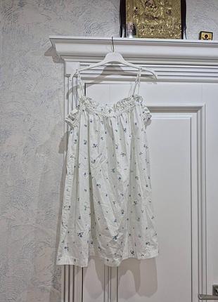Короткий хлопковый сарафан в цветы h&amp;m