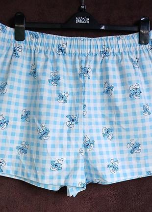 Шорты женские домашние,  котон, смурфик, xl, eur 46-48