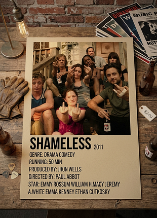 Плакат постер на крафтовой бумаге бесстыжие (shameless) 42х30см