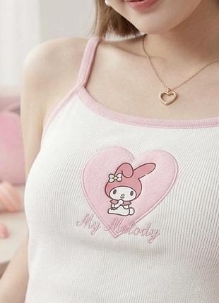 Ніжний топ у стилі sanrio coquette з вишивкою my melody 🎀🐰