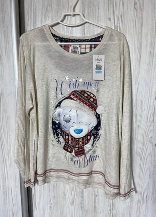 Лонгслив женственный для дома от британского бренда marks &amp; spencer размер 22💞