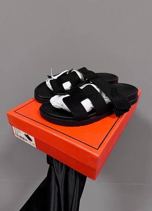 Жіночі чорні шльопанці h€. rm€.  s chypre black suede
