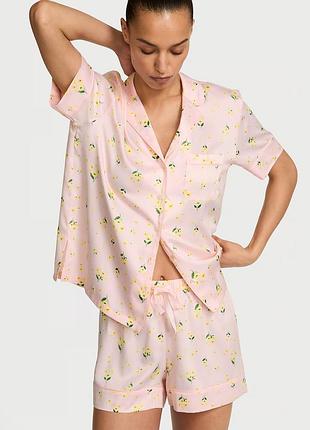 Signature satin short pajama set сатинова піжама