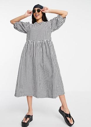 Женское baby doll платье в клетку монкие monki monki