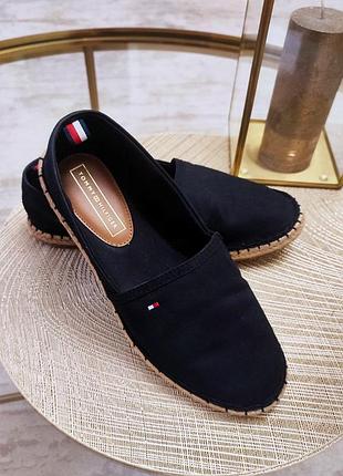 Женские черные эспадрильи basic tommy flat espadrille
