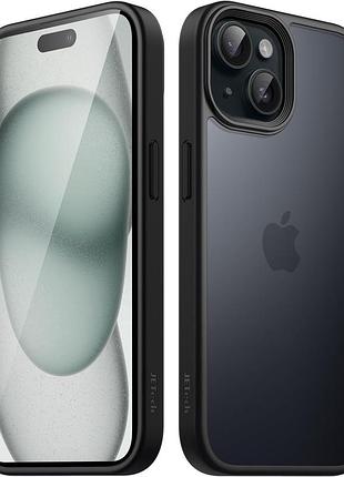 Матовий чохол jetech для iphone 15 6,1 дюйма, протиударний, військового класу,
