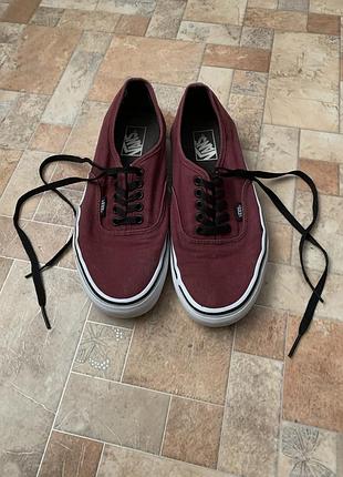 Кеди vans оригінал бордові з чорною шнурівкою р. 41, 27см