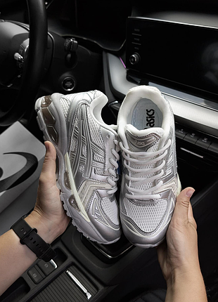 Женские кроссовки asics gel-kayano 14 silver white серебристо/белые