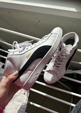 Кеди puma smash v2 mid white black