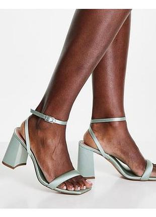Босоножки атласные мятного цвета asos design