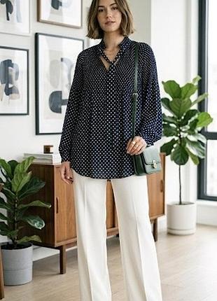 Елегантна плісована блуза в горошок lauren ralph lauren 💙