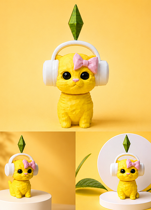 Котик the sims bobblehead с пламбобом - 3d-печать, качает головой