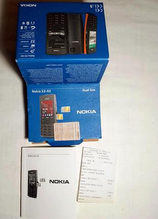 Nokia x2 02 дуал сим чек, коробка, инструкция на телефон нокиа в коллекцию