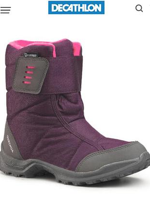 Quechua чоботи дитячі 31р зимові черевики для дівчики 31р warm для зимового туризму теплі водонепроникні