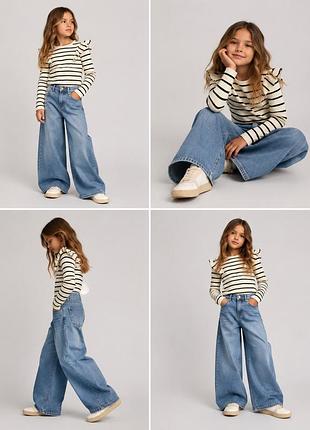 Дитячий лонгслів zara у смужку з воланами 🤍