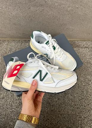 Кроссовки new balance 990 white green распродаж sale