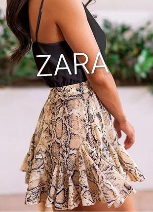 Крутая юбка - шорты бренда zara basic анималистичный принт u9 8 eur 36