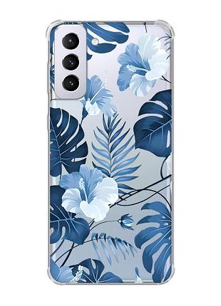 Чехол с утолщёнными углами на samsung galaxy s21 plus :: тропики (принт 373)