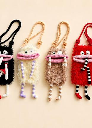 Сумочка монстрик для мобильного телефона handmade через плечо
