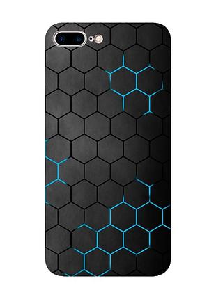 Матовый чехол с розовыми боками на apple iphone 7 plus / iphone 8 plus :: фон соты (принт 359)