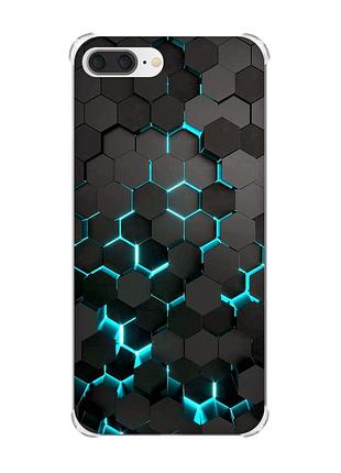 Чехол с утолщёнными углами на apple iphone 7 plus/ 8 plus :: соты 3d (принт 357)