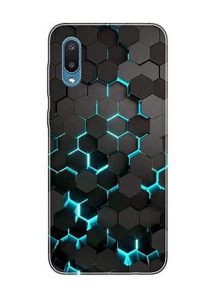 Чехол на samsung galaxy a02/a022 (2021) :: соты 3d (принт 357)