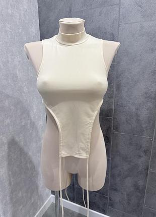 Топ с горлом zara, топ з завʼязками