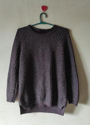 Удлиненный свитер autograph marks &amp; spencer в рубчик с молнией на спине, шерсть, р. 16 (xl)