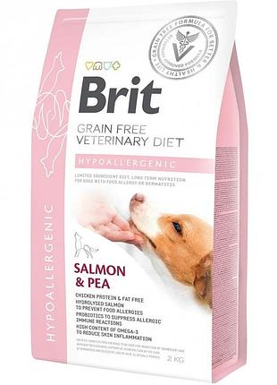 Brit vetdiets grain free hypoallergenic із лососем сухий корм для собак при харчовій алергії 2 кг