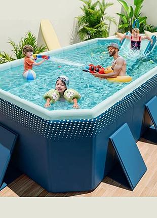 Складной бассейн maldives blue ненадувной утолщенный 295х165х55см 04700