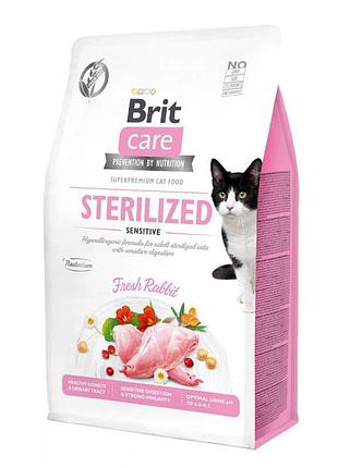 Brit care cat grain-free sterilized sensitive корм для стерилизованных кошек с чувствительным пищеварением 2 кг